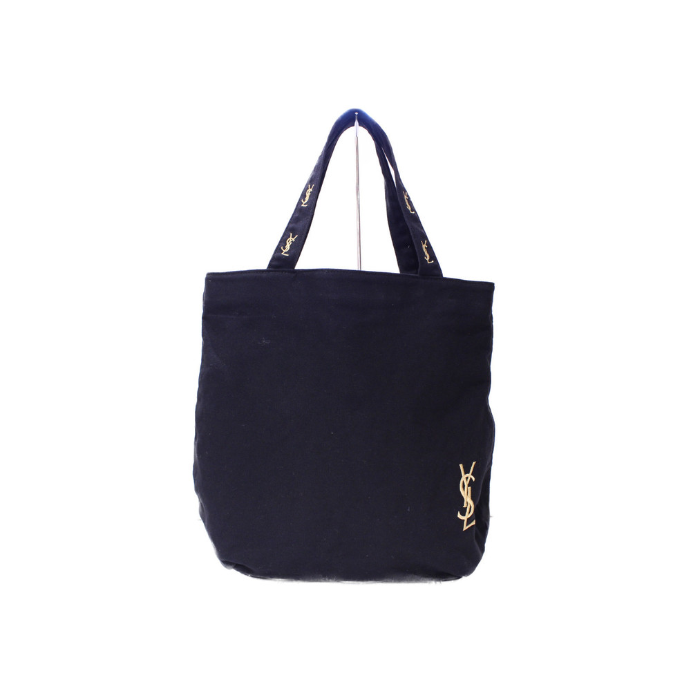 Ysl Novelty Canvas Tote Bag Black